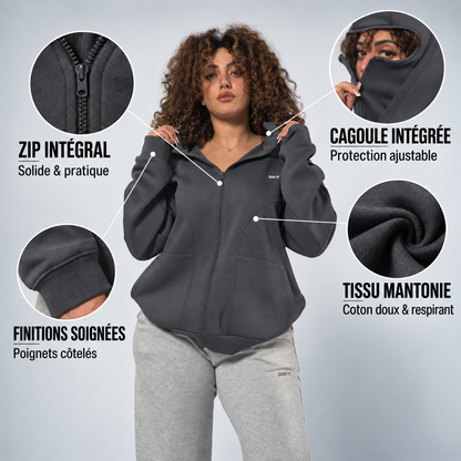 Ghost SOCIAL BALACLAVA ZIP-UP HOODIE-GRAY