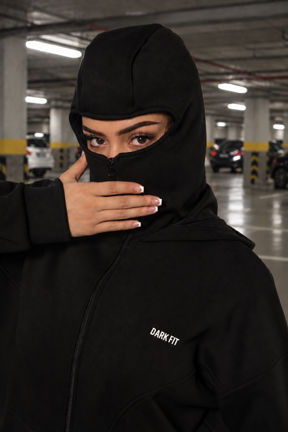 Ghost SOCIAL BALACLAVA ZIP-UP HOODIE-BLACK
