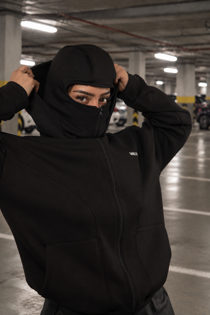 Ghost SOCIAL BALACLAVA ZIP-UP HOODIE-BLACK