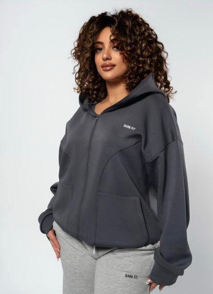 Ghost SOCIAL BALACLAVA ZIP-UP HOODIE-GRAY