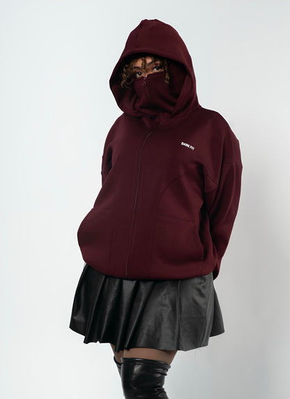 Ghost SOCIAL BALACLAVA ZIP-UP HOODIE-WINRED
