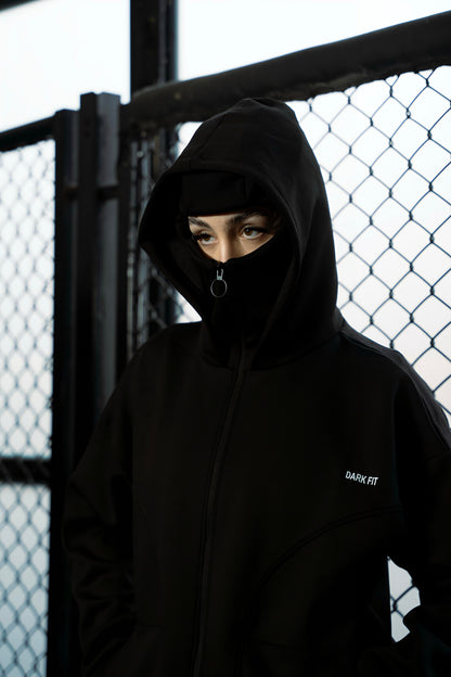Ghost SOCIAL BALACLAVA ZIP-UP HOODIE-BLACK