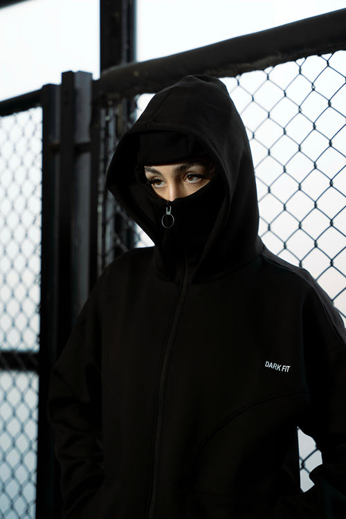 Ghost SOCIAL BALACLAVA ZIP-UP HOODIE-BLACK